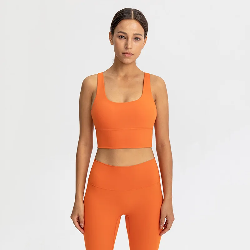 Women's Summer Fashion  Soft Compression  Yoga Sports Bra Jogging Gym Wear Stretch  Sport Top Seamless Athletic Vest Yoga Bra