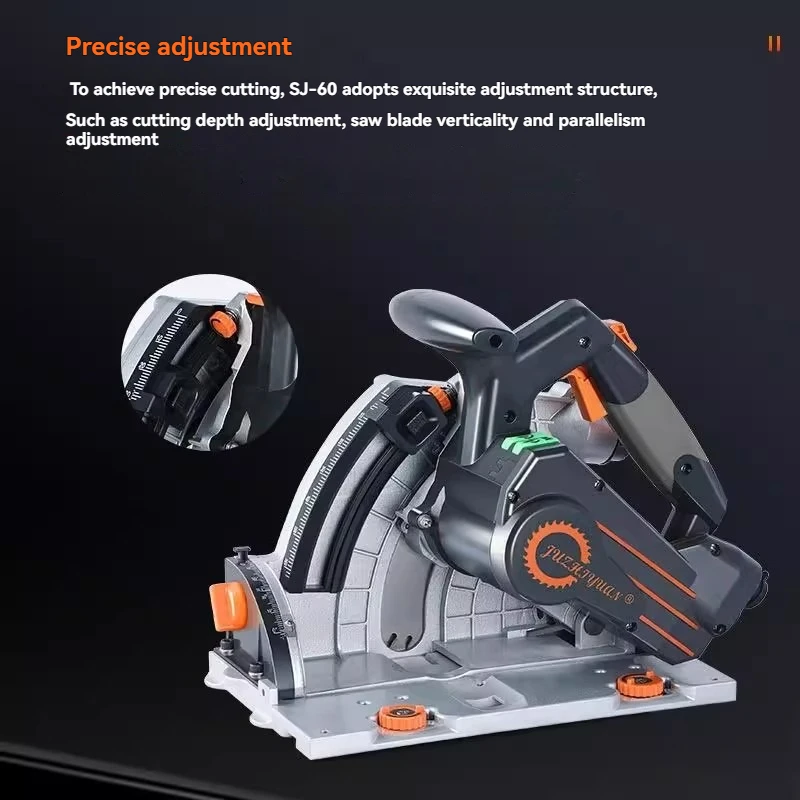 Electric Track Saw Electric Circular Saw Wood Cutting Machine Carpentry Professional Level Power Cutting Tool