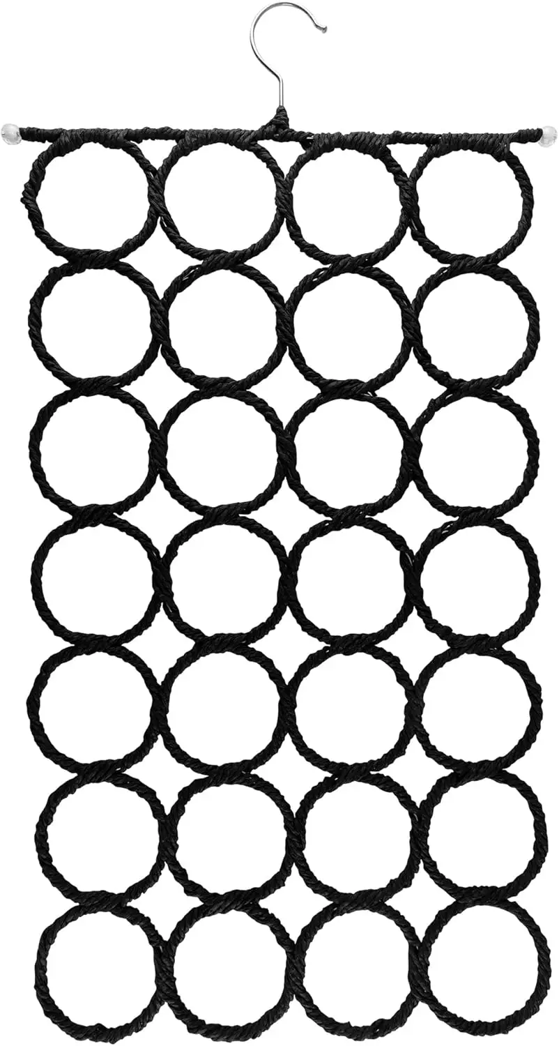 

Foldable 28-Ring Hanger Organizer for Clothing, Scarves, Ties, Belts & Socks - Space Saving for Home
