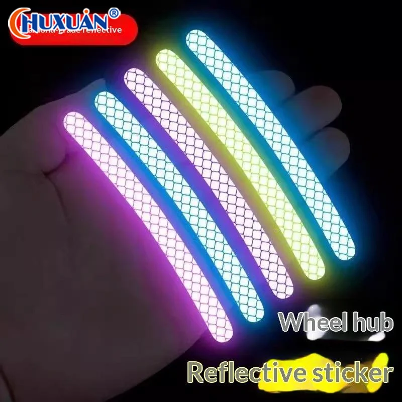 

[Q]20Pcs Car Motorcycle Wheel Reflective Sticker Night Safety Warning Strip Colorful Hub Stickers Car Styling Decal Sticker