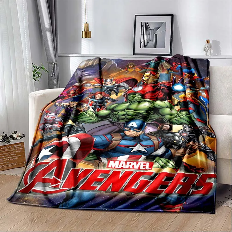 

HD Cartoon M-Marvel Avengers Spider Man Printed Blanket Home Sofa Bed Warm and Comfortable Blanket Portable Picnic Gift Blanket