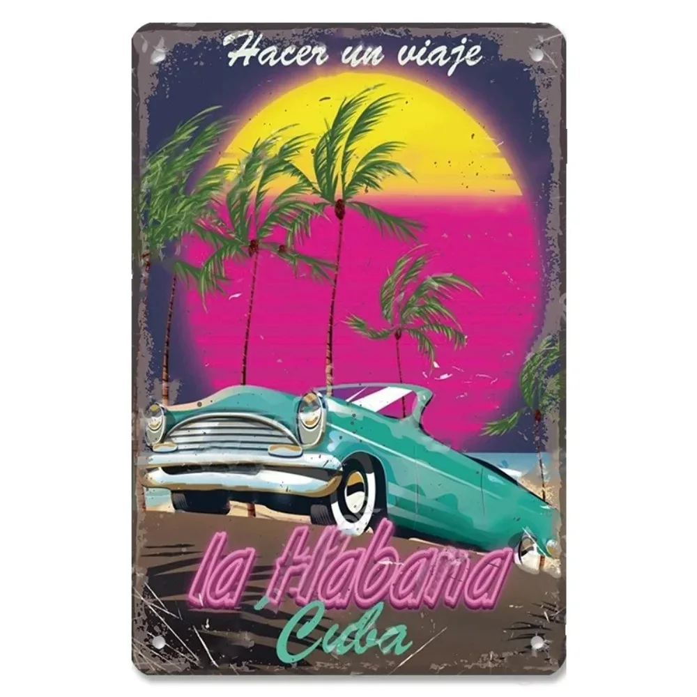 Visita Cuba Brasil Vintage Tin Sign-placa de Metal Havana Club Mojito, cartel de decoración de pared de Bar