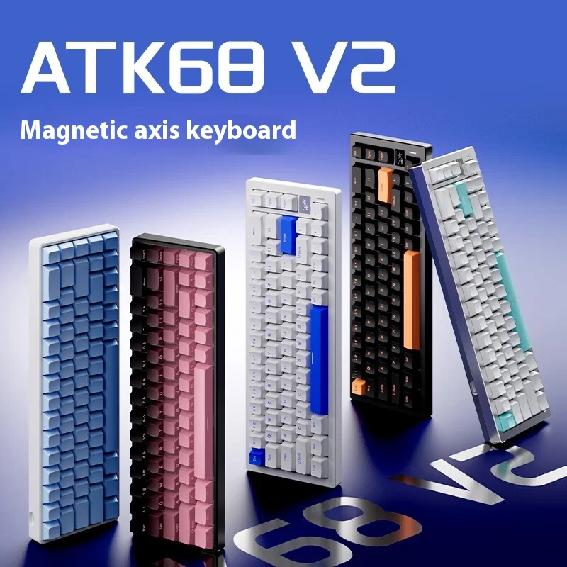 Imagem -02 - Teclado Mecânico com Fio com Interruptor Magnético Liga de Alumínio Rgb Hot Swap Personalizado Esports Gaming Keyboard Acessório Atk68 v2 Pro