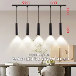 Modern LED Track Pendant Light 90-260V Ceiling Dining Table Long Tube Hanging Lamp For Living Room Kitchen Chandelier Home Decor