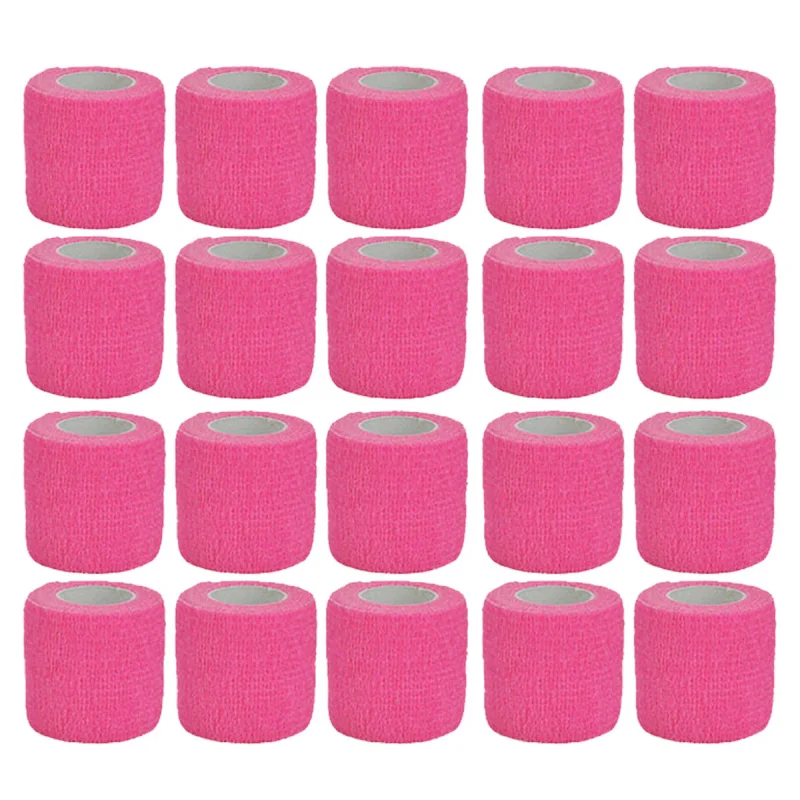 1/15/20 pcs light pink Gauze  Bandage Self-adhesive Breathable Elastic Bandages for Sports Fixing Finger Wrist Leg