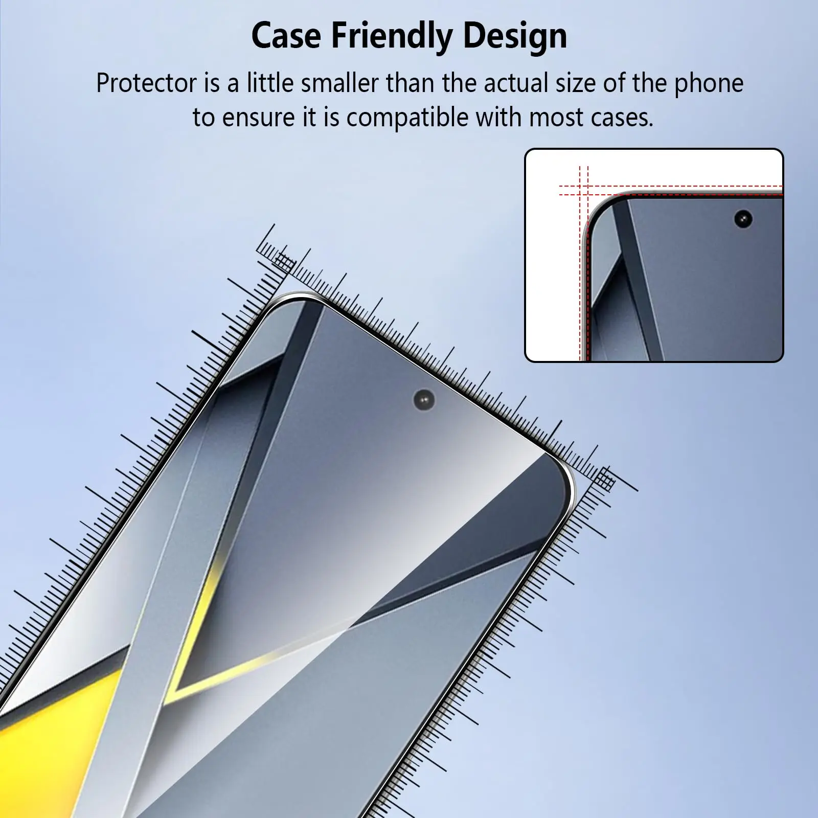 Displayschutzfolie für POCO F8 Pro 6,59 Zoll Xiaomi, gehärtetes Glas, HD 9H, transparent, kratzfest, case-freundlich – Detail 7