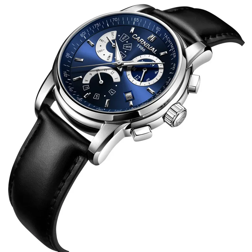 IW Jam Tangan Mekanis Karnaval Aksesori Mewah untuk Pria Jam Tangan Pria Multifungsi Gerakan Otomatis Cermin Safir