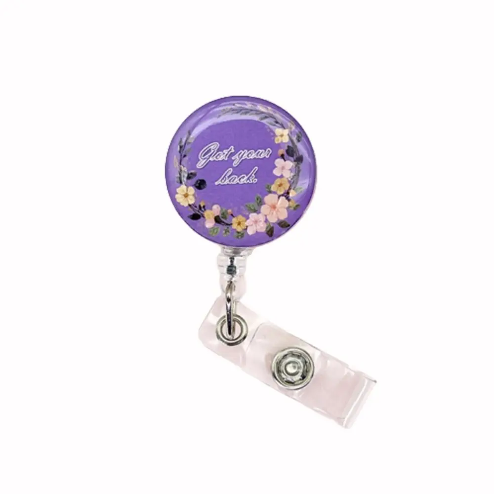 

Portable Stretchable Badge Clip Fall-proof Wreath Nurse Badge Holder Work Card Clip Cartoon Retractable Badge Reel Name Tag
