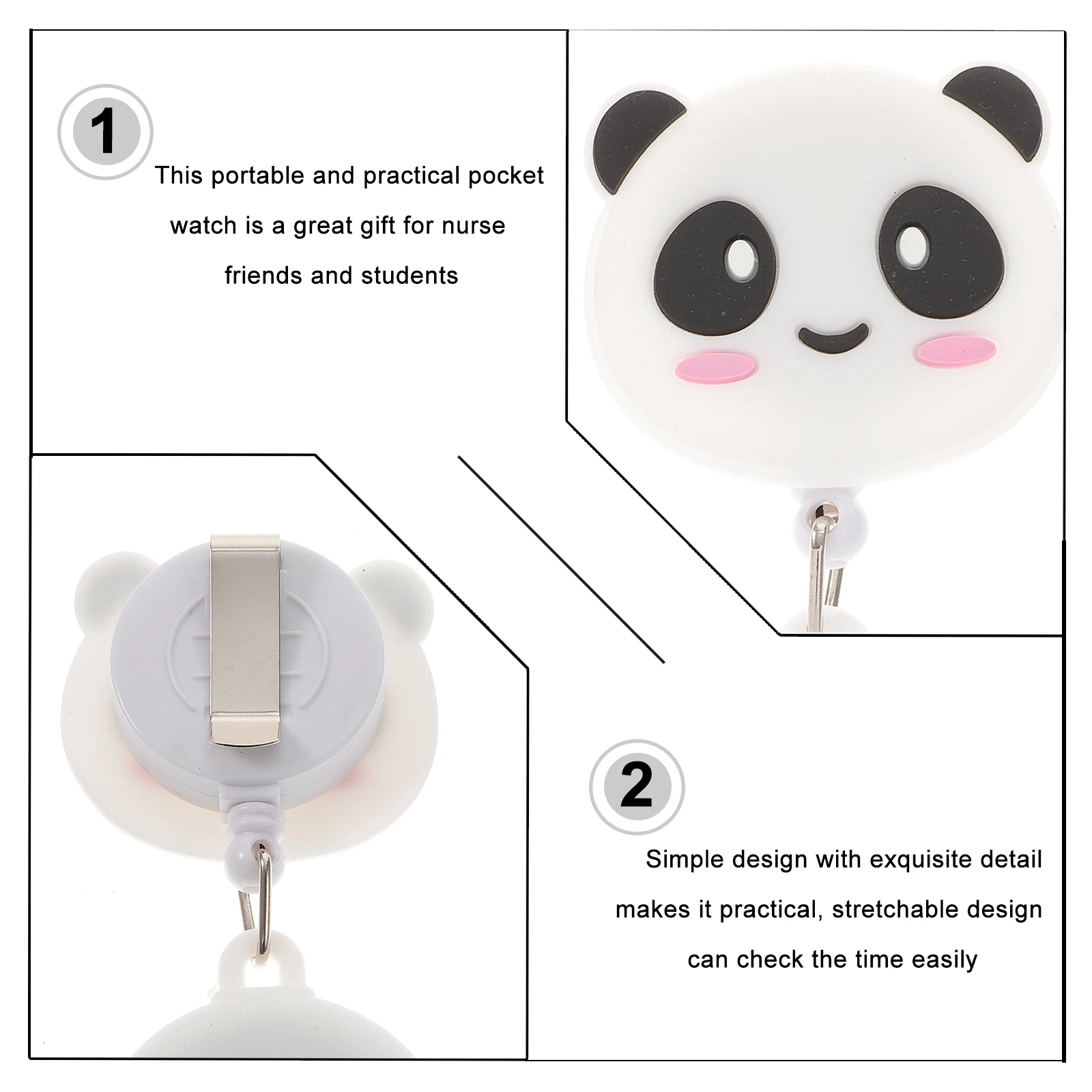 

Stretchable Nurse Panda Pocket for Women Men Creative Chest Watch Gift Nurses Lovely Panda Design
