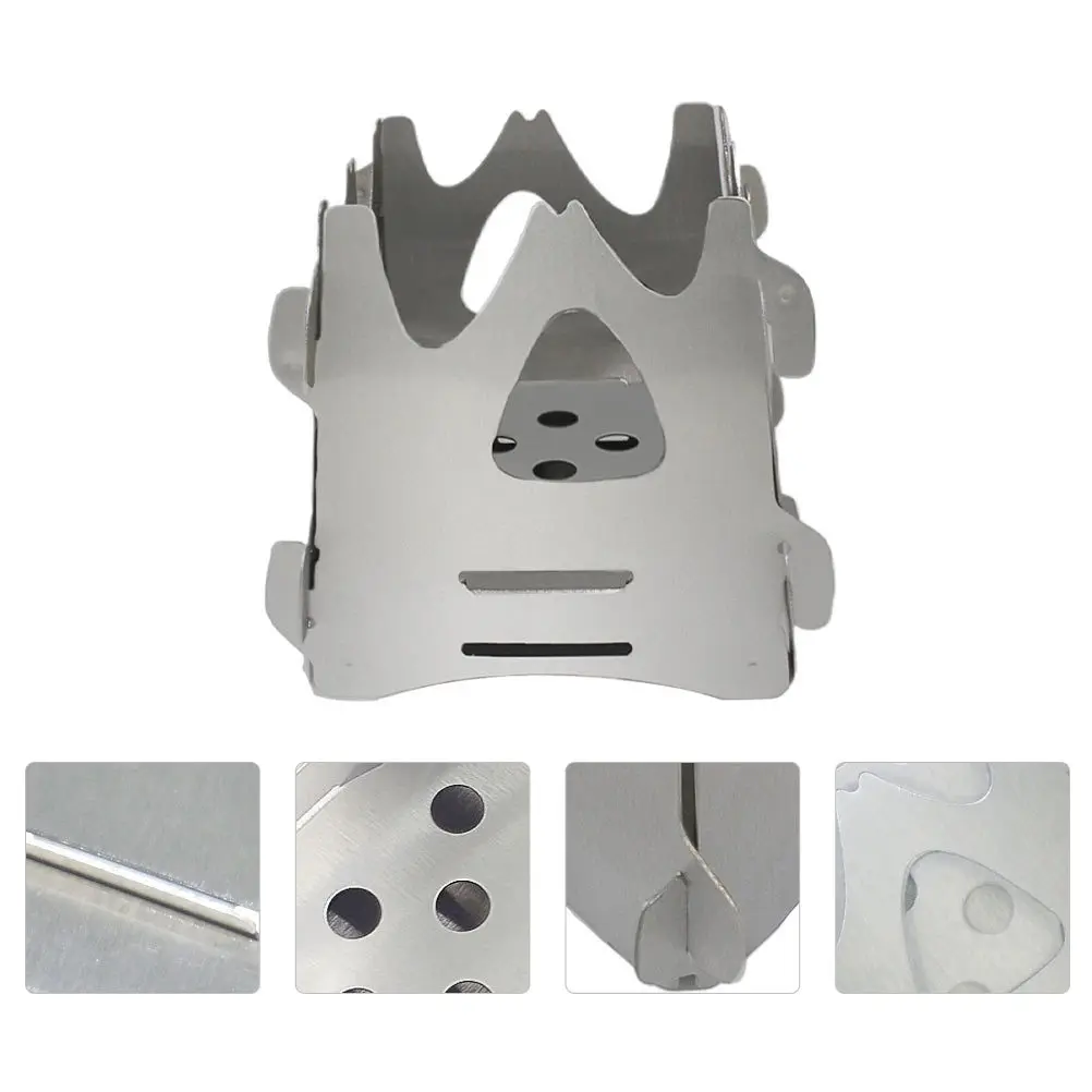 

Folding Stainless Steel Stove for Camping Outdoor Bbq Wood Burning Stove Portable Grill with Wide Opening Design