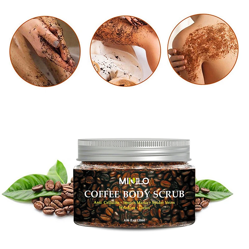 Crema exfoliante corporal para café, exfoliante Facial, sal del Mar Muerto, blanqueador, hidratante, anticelulitis, acné