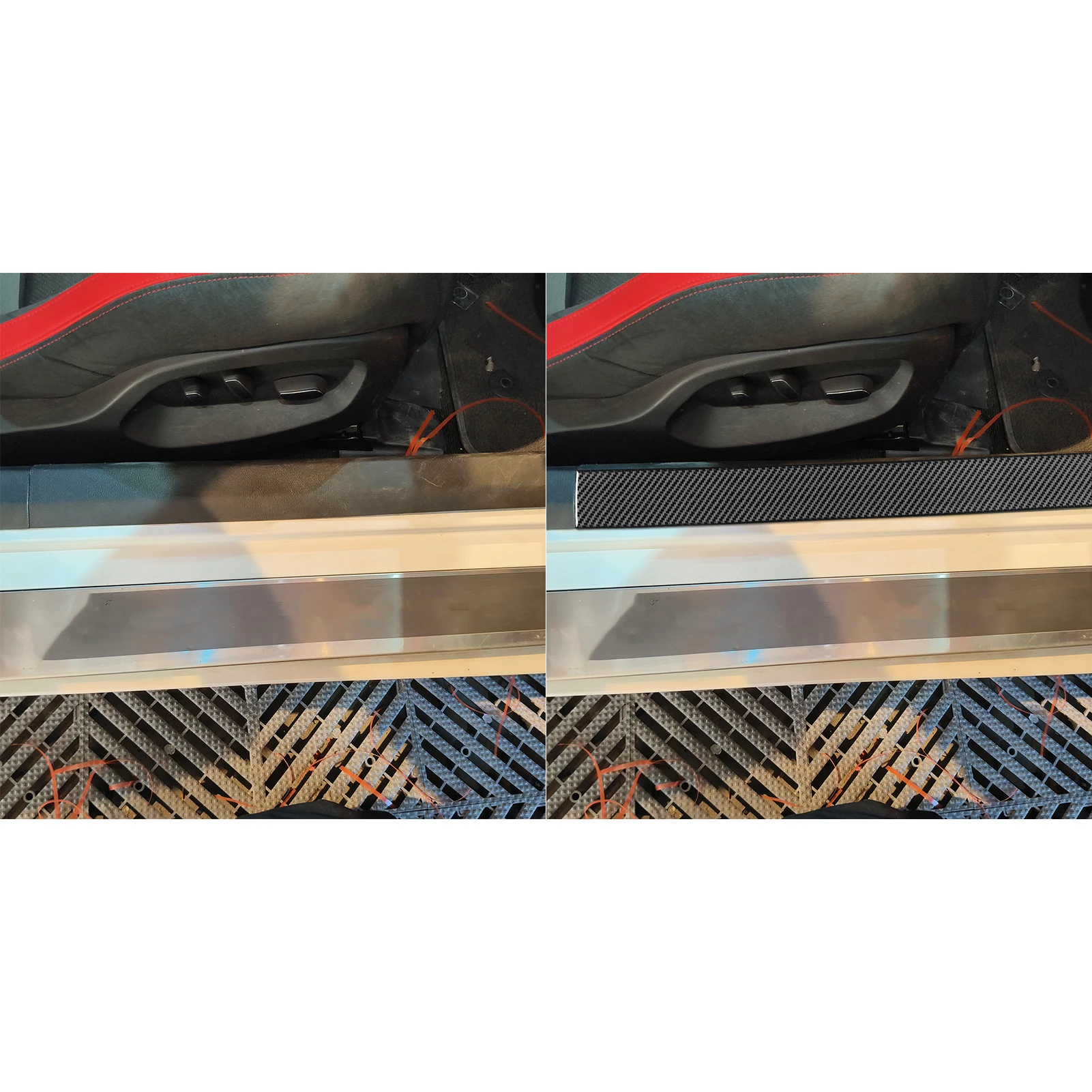 For Chevrolet Corvette C7 ZR1 Z06 2014-2019 Real Carbon Fiber Sticker Door Threshold Bar Panel Car Accessories inside decorative