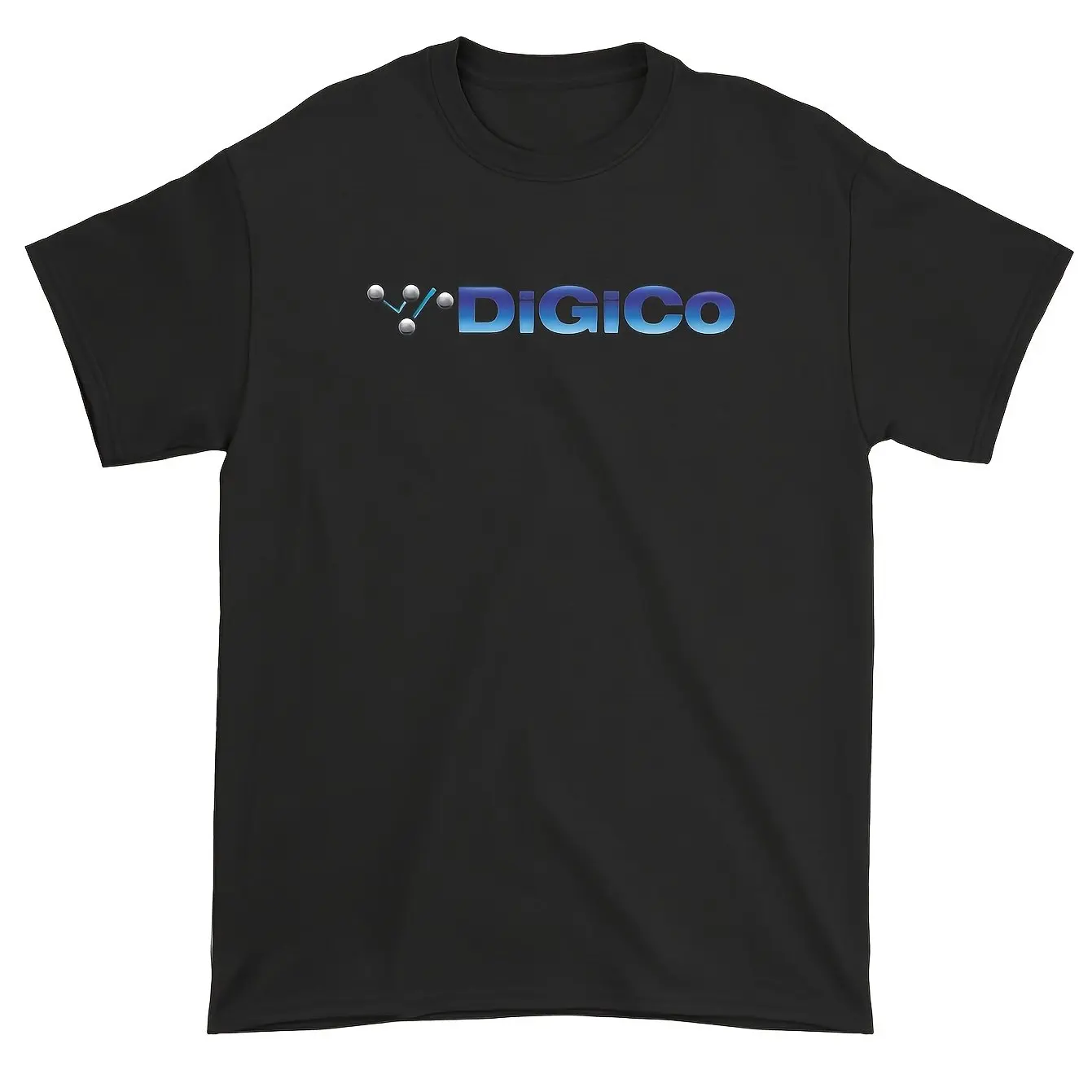 DiGiCo Herren- und Unisex-T-Shirt mit Logo-Print - Schwarz mit weißem Logo-Print, reguläre Passform, Rundhals, lässiges T-Shirt, Oversize-T-Shirt – Detail 3