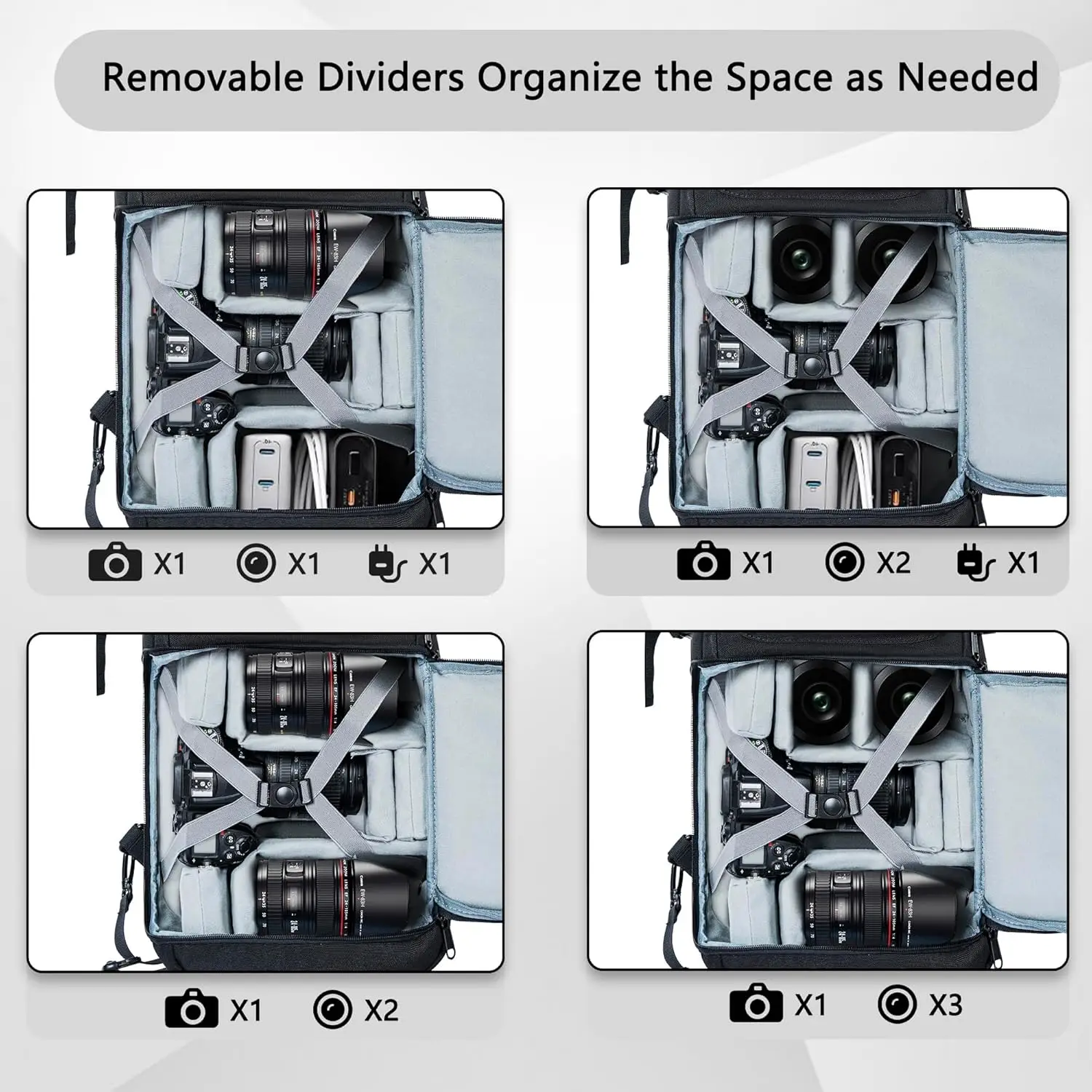 حقيبة حبال للكاميرا مع حامل ثلاثي القوائم، حقيبة ظهر للكاميرا DSLR/SLR/بدون مرآة لكاميرات Canon/Nikon/Sony/Fuji/Gopro #4
