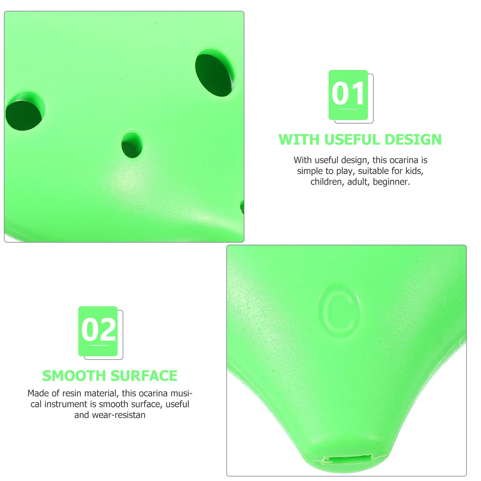 

6 Hole Ocarina Musical Instrument Kids Instruments Small Six Portable Resin Flat Mouth Beginner
