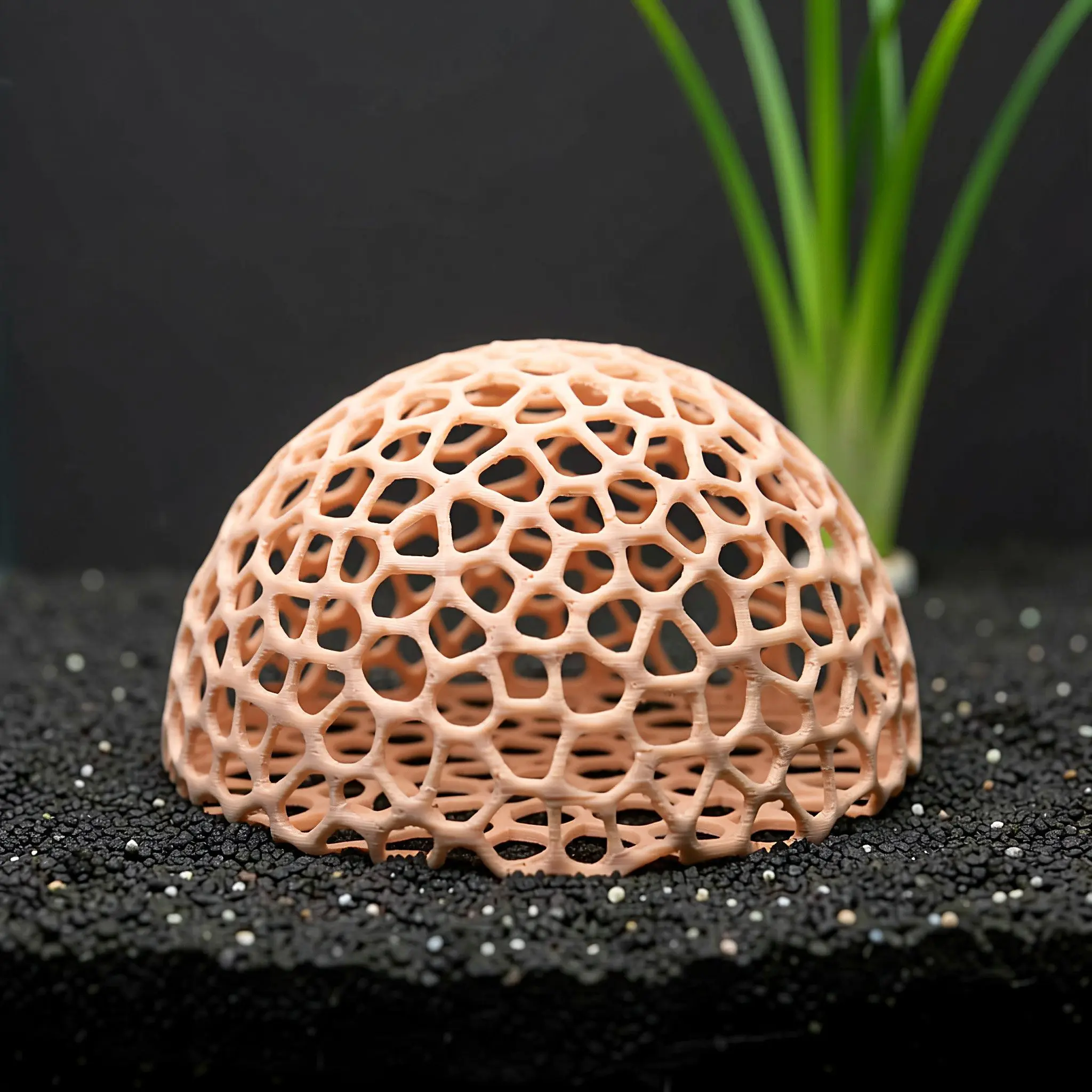 Shrimp Dome Hide Aquarium Cave Shelter Light Brown Fish Tank Hideout Ornament Decor for Neocaridina Cherry Shrimp Decoration