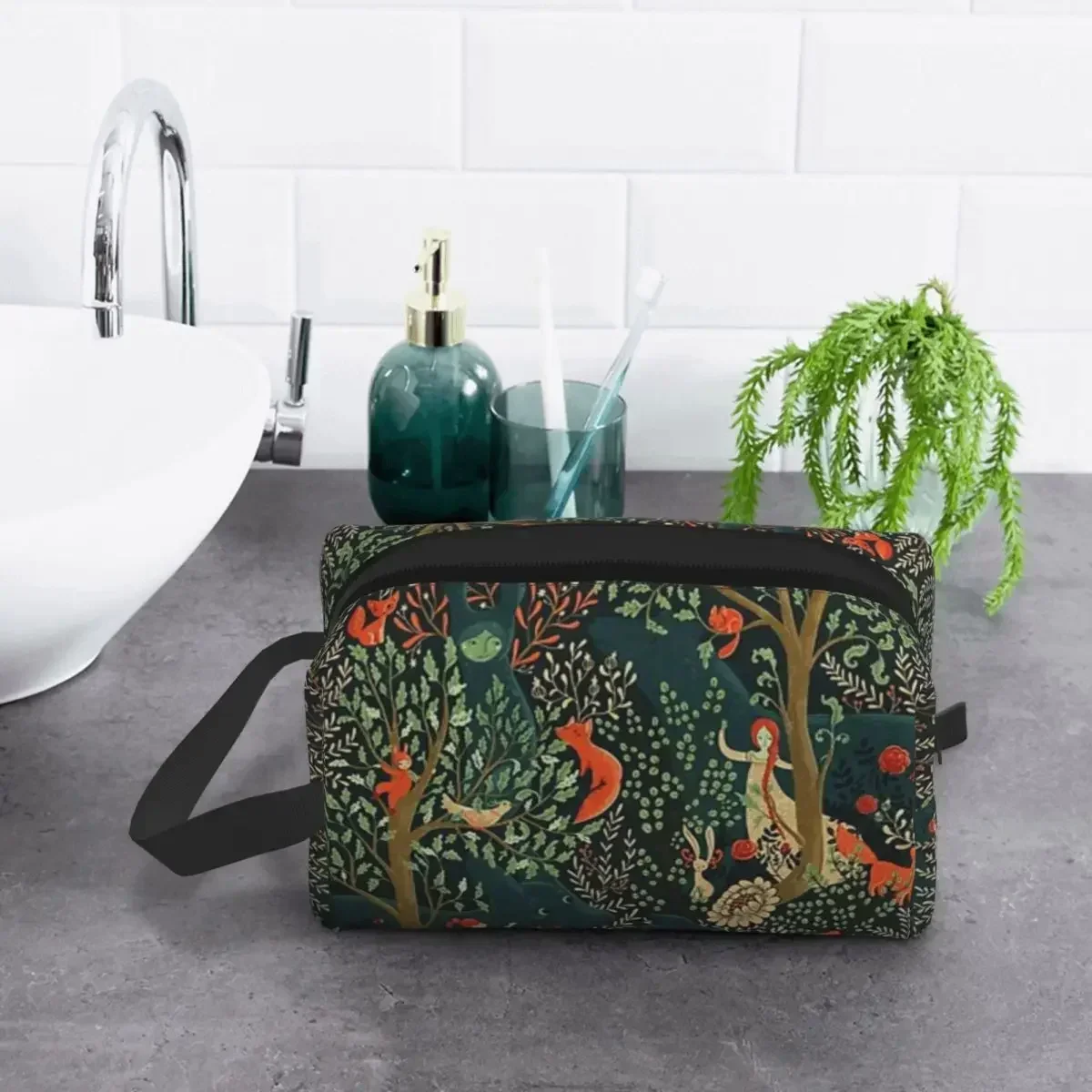 

Whimsical Wonderland Polyester Men Business Portable Storage Bag Women Travel Cosmetic Bag Hanging Wash Pouch