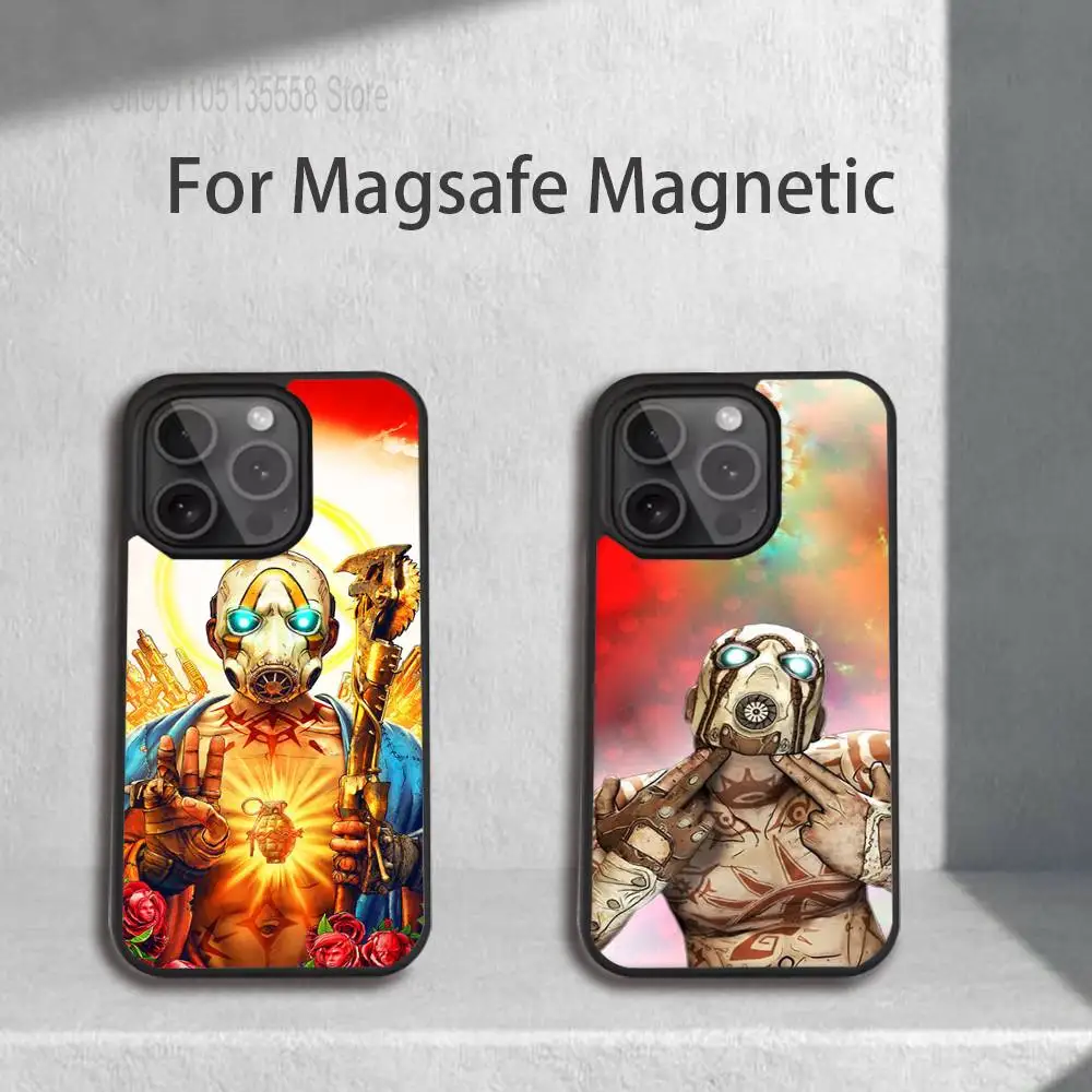 

Чехол для телефона B-Borderlands G-Game для iPhone 17,16,15,14,13,12,11, Pro, Max, Plus, Mini,SE4,E с магнитной беспроводной зарядкой Magsafe
