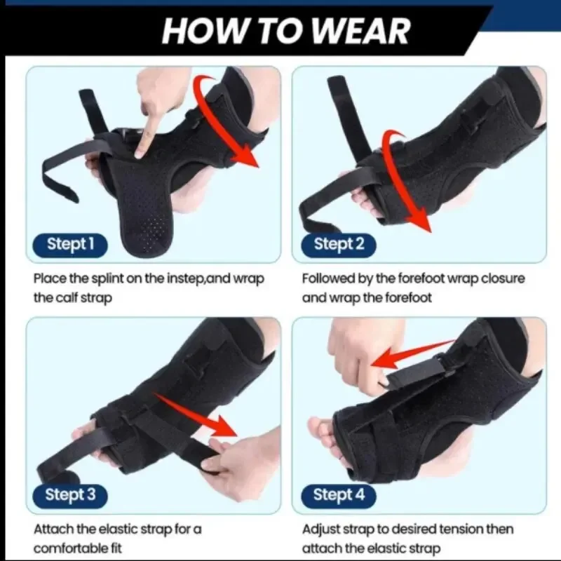 1PC Plantar Fasciitis Night Splint Adjustable Ankle Brace Foot Drop Orthotic Brace for Plantar Fasciitis Arch Foot Pain Achilles