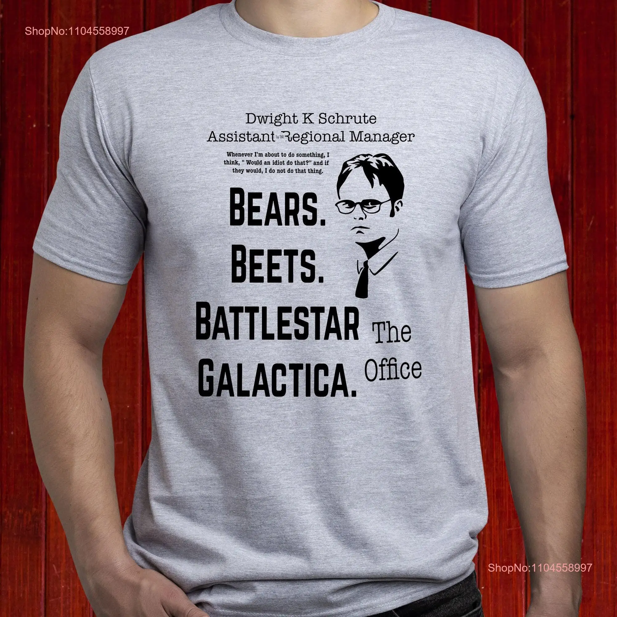 Dwight Schrute Assistant to the Regional Manager T Shirt Office Bears Beets Battlestar Galactica Men's T293