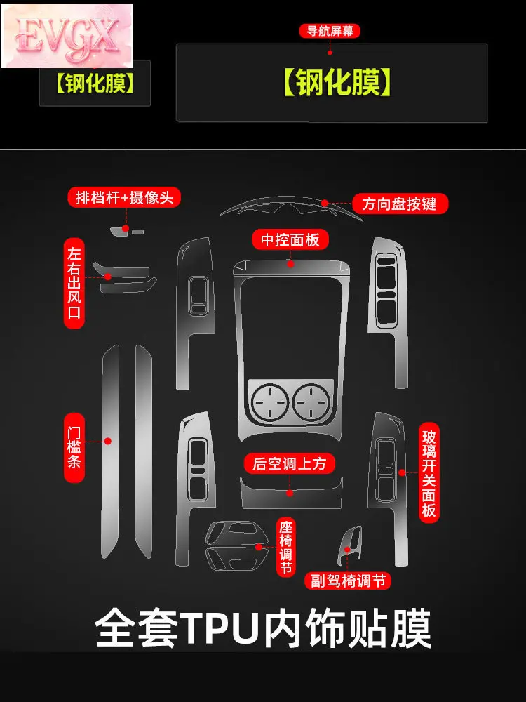 FFBVV For XPeng G9 Center Console Trim TPU Film Interior Accessories Custom Fit Replacement Protection Anti-Scratch view 5