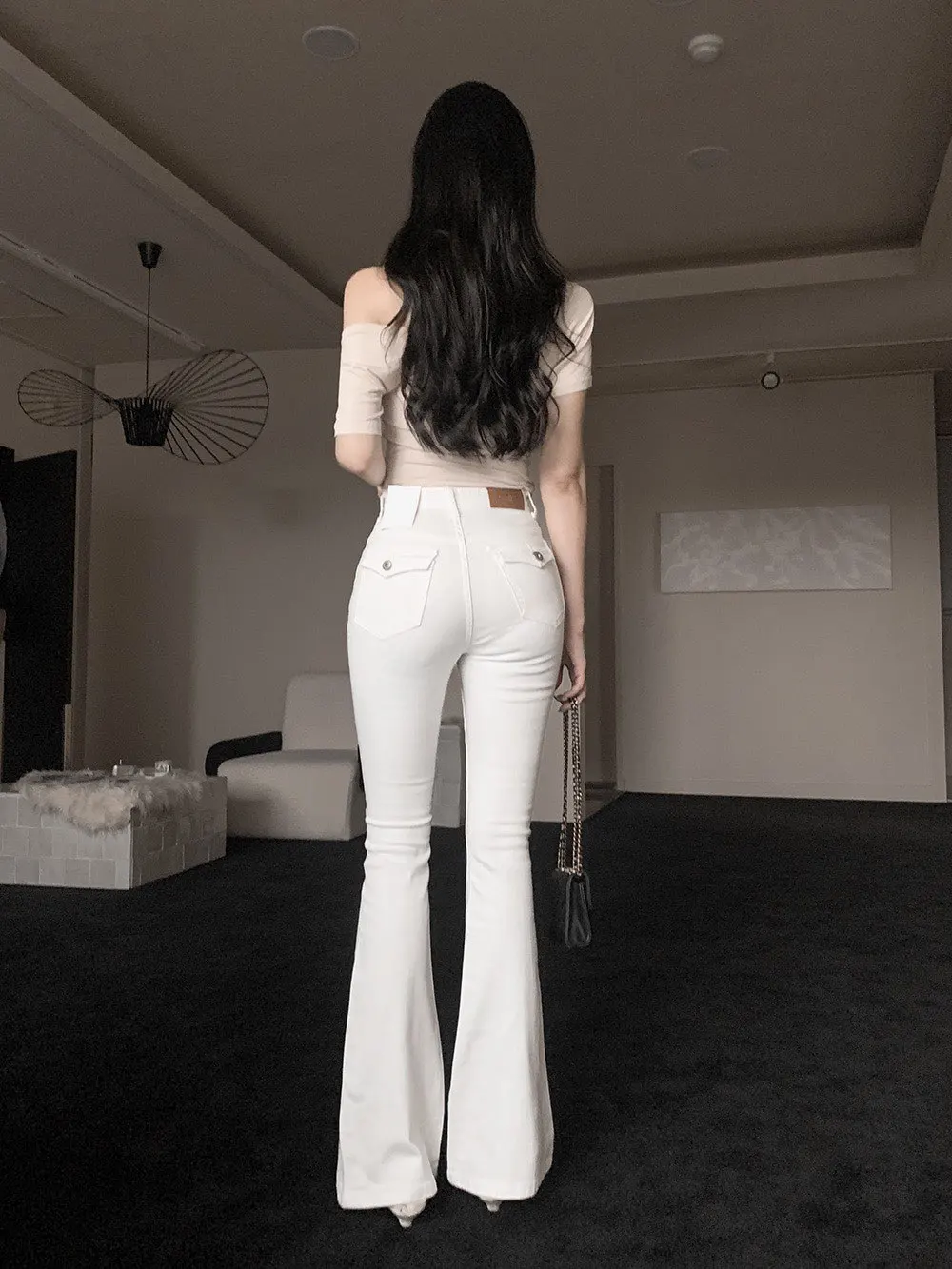 

Новые женские джинсы 2025 года с высокой талией, длинные, из хлопкового стрейч-денима, с эффектом подтяжки ягодиц, длина в пол