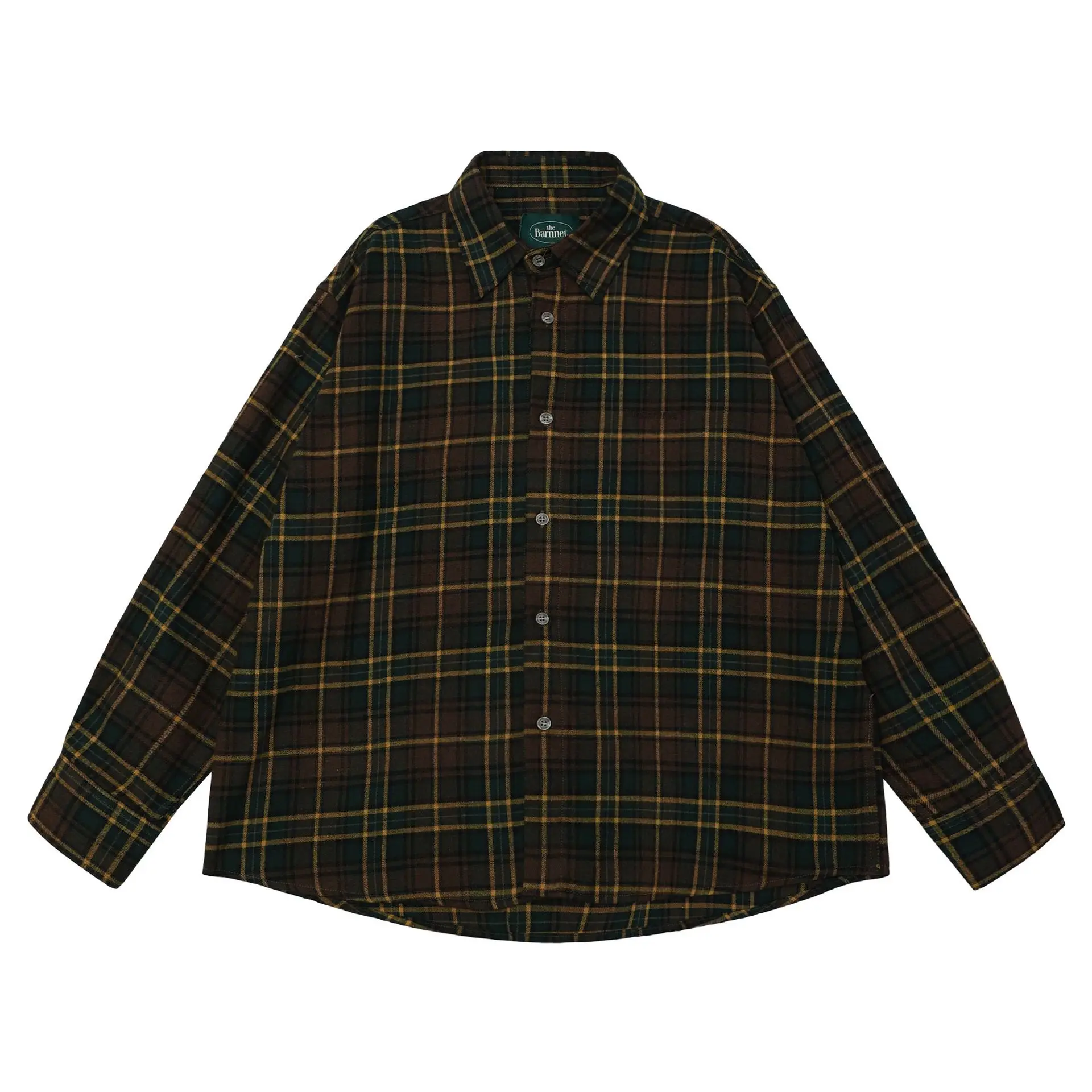 كوريا الجنوبية thebarnnet خريف/شتاء المتضخم تنوعا كتلة اللون متقلب قميص خمر قميص سترة المرأة