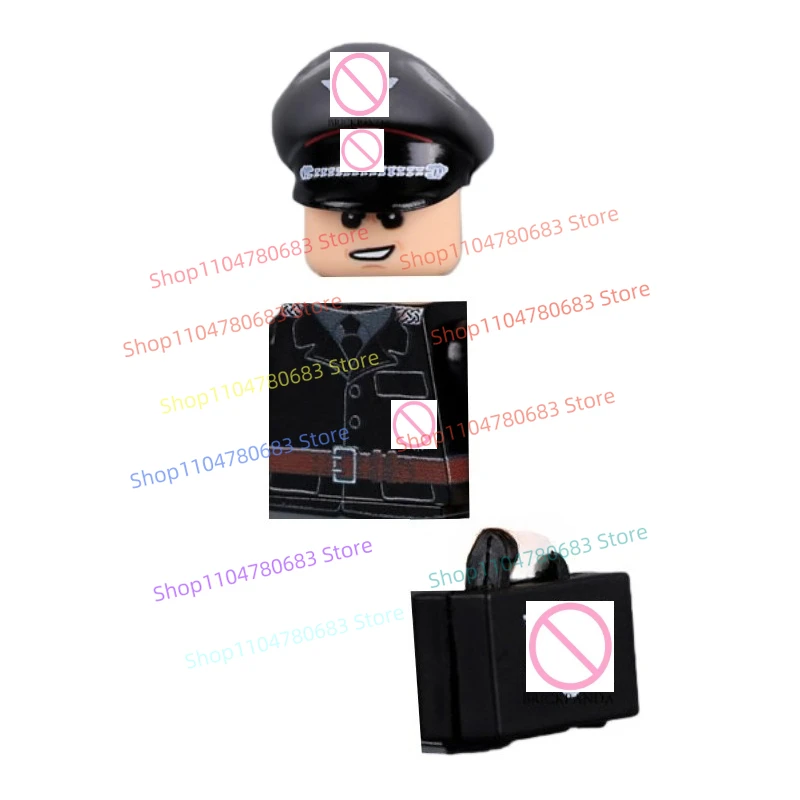 

MOC новый военный строительный блок, кукла, мини-кукла, немецкий офицер, лейтенант, большая шляпа, игрушка, подарочная коллекция украшений