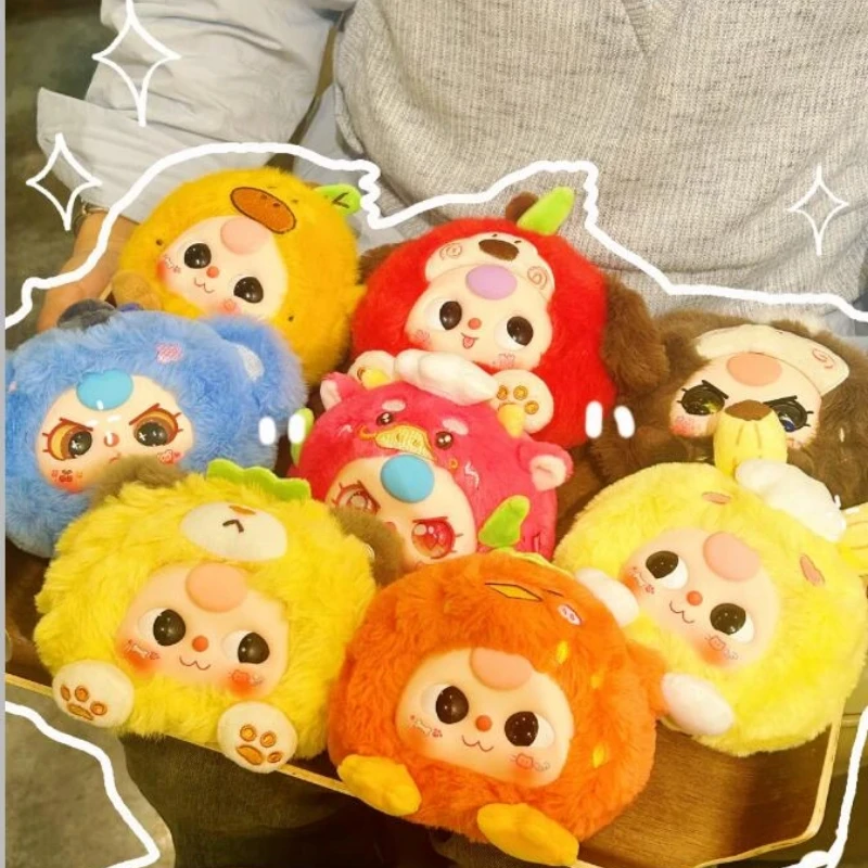 Echte Baby Drie Blind Box Echt Verwond Je Serie Pluizige Tas Fruit Decoratie Pop Mystery Box Trendy Verrassing Kindergeschenken