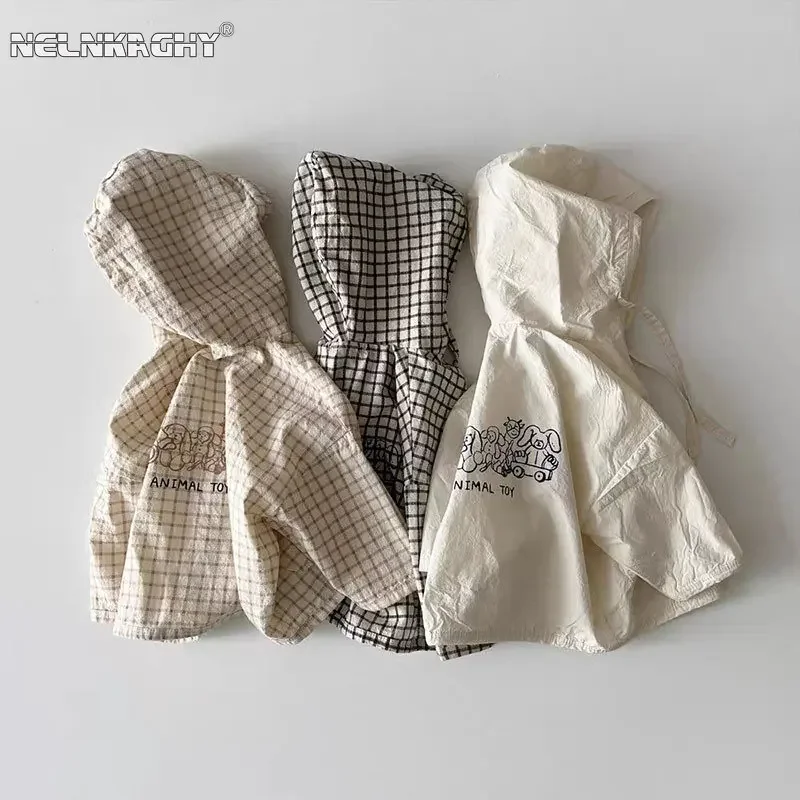 

Kids Baby Girls Boys Hooded Zipper Cartoon Print Top Outwear Infant Toddler Wind Mosquito Sun Protection Coat Children Clothing