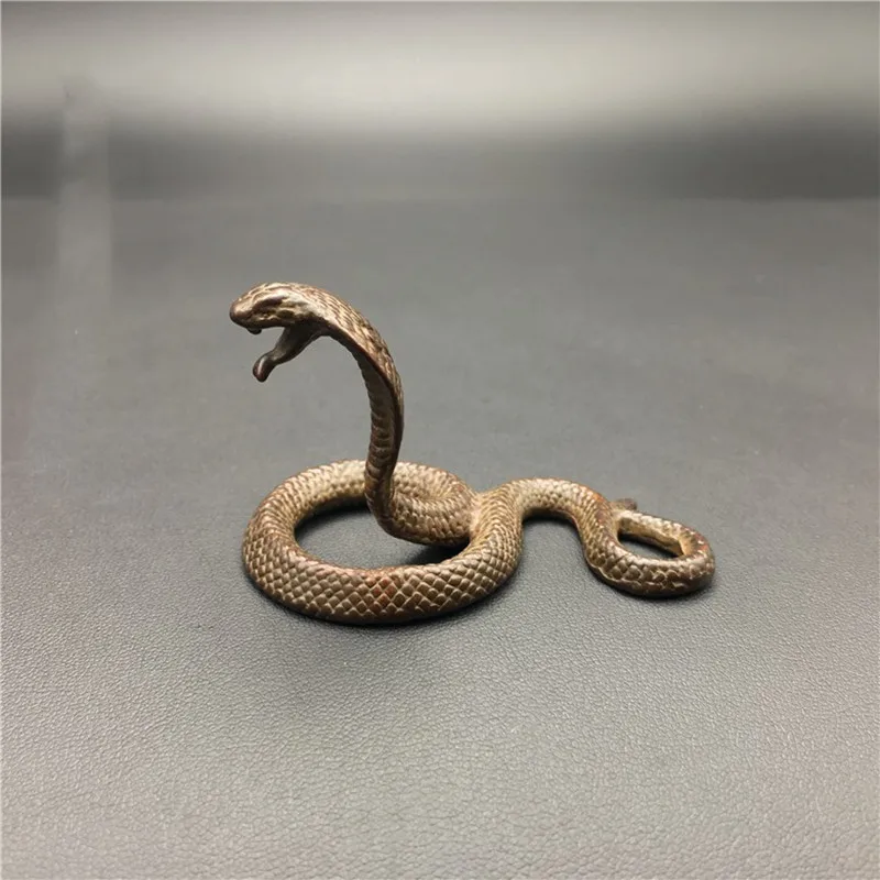 Cobra Boa Figurines Miniature Snake Figurines Antique Home Decor Accessories Halloween Gifts Tea Pet Ornaments Copper Crafts