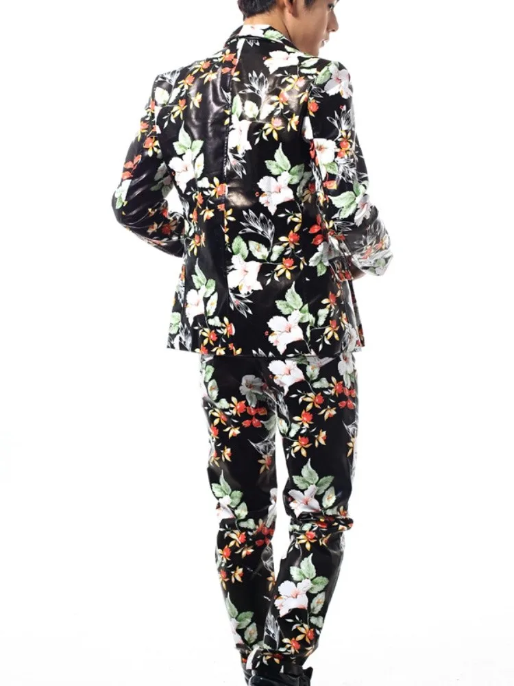 Slim Suits For Men's Business Suit Coats Upscale Wedding Banquet Scene Gentleman Singer Blazers Costumes Male Jackets Clothing