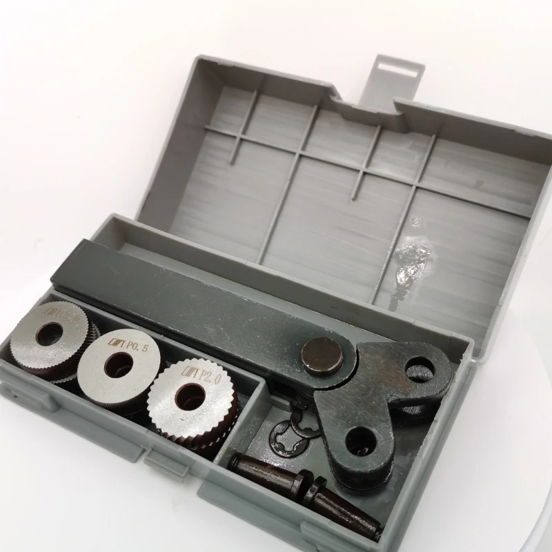 Double Wheel Knurling Tool Set, 96CR Steel Manual Tool with Interchangeable for Metal Grip Texturing and Cylindrical M4YD