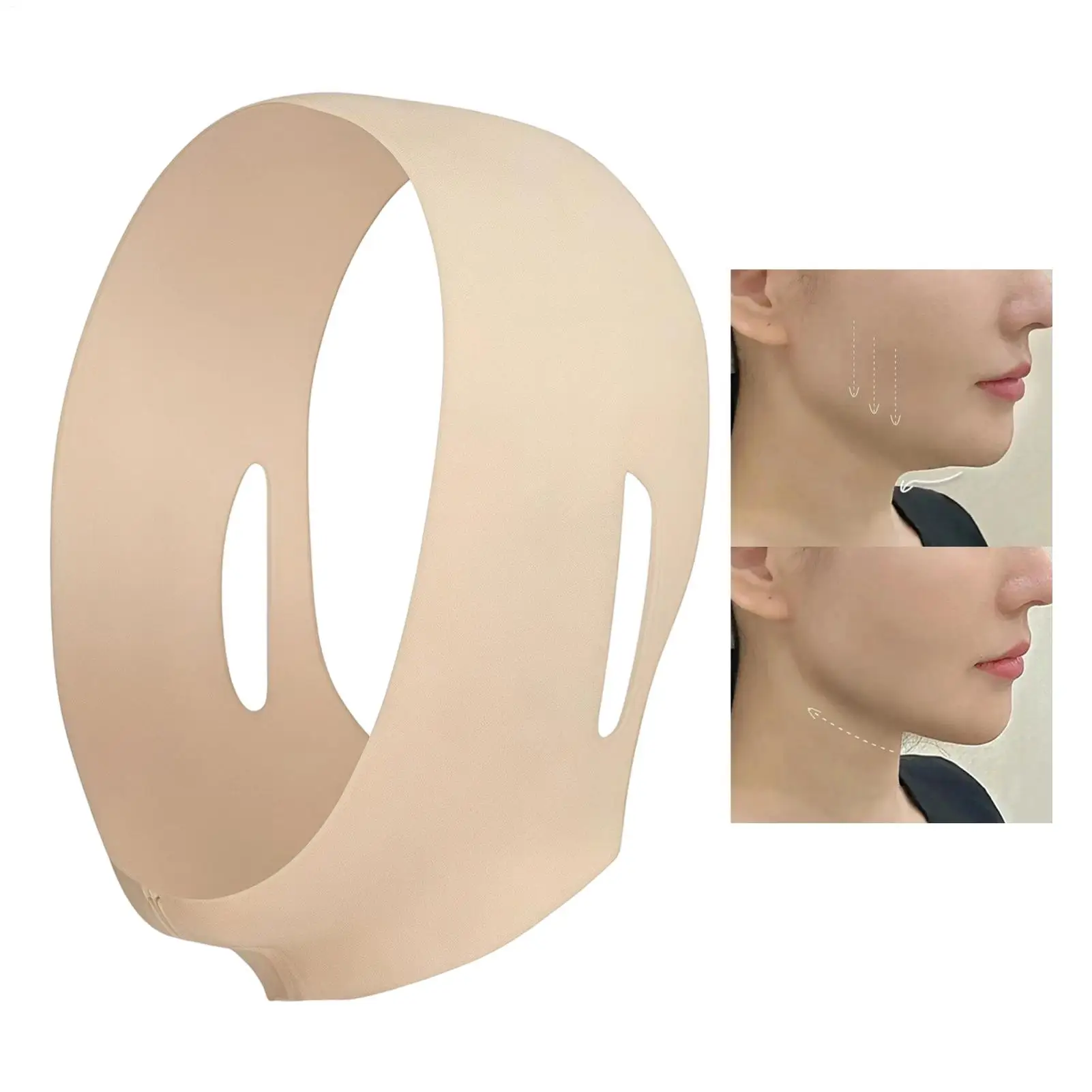 Collagen Shaping Mask With Chin Strap Adjustable Face Slimming Strap Neck Tightening Wrap For Jawline Sculpting