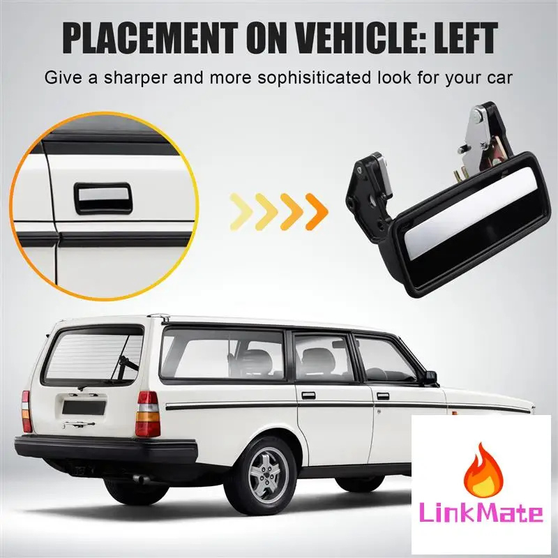 

2X For Volvo 142 164 240 245 260 262 Front Rear Outside Exterior Door Handle 1202430,83432430 Left