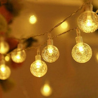 Led Crystal Globe Lights USB/Battery Operated Led Ball String Lights Waterproof Festoon Fairy Light for Garden Christmas Decor