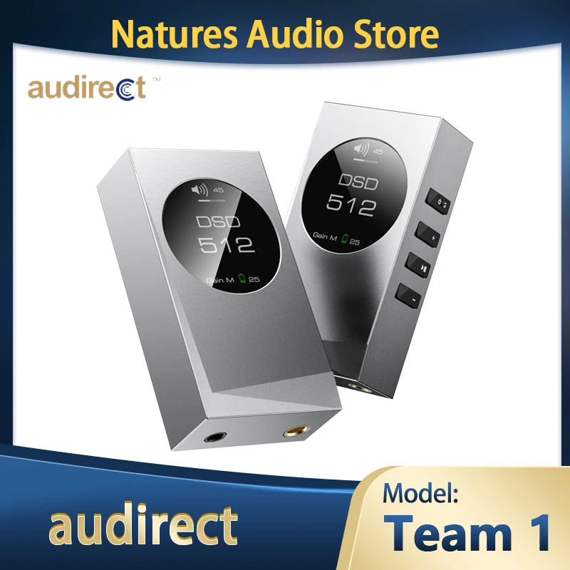 

Audirect Team 1 Portable Decoder Headphone Amplifier Team1 Bluetooth USB DAC OPA1612 OpAmp 4.4mm Balanced IEM AMP