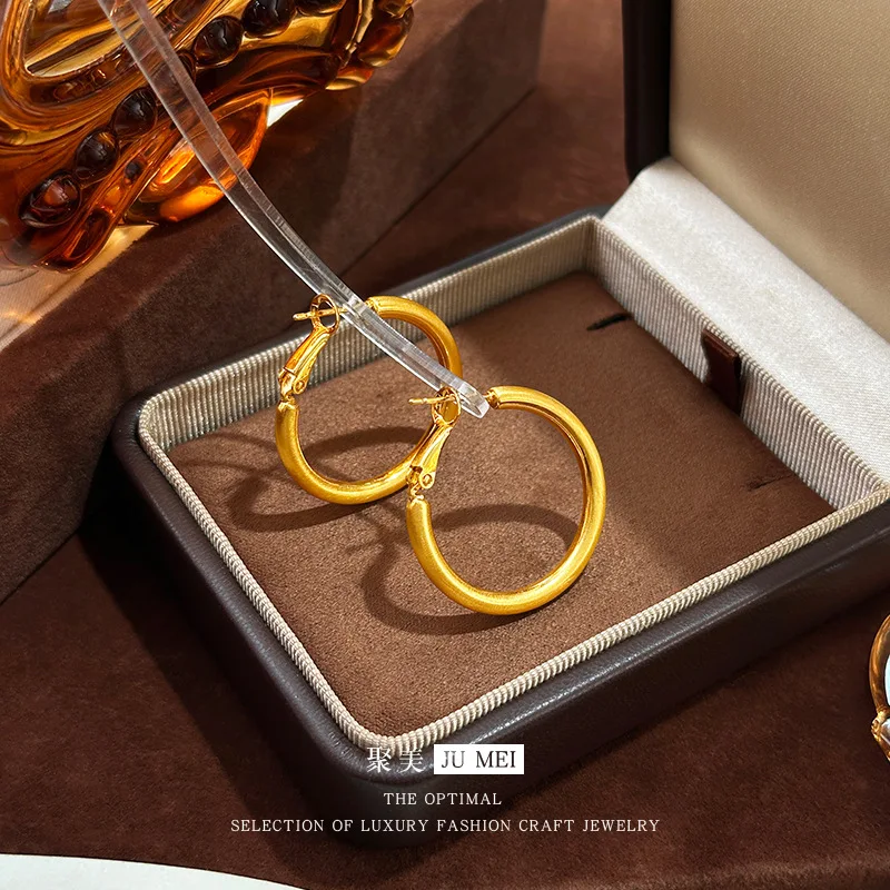 

9999 24K real gold store same style women's gold earrings earrings earrings earrings birthday gift beautiful jewelry