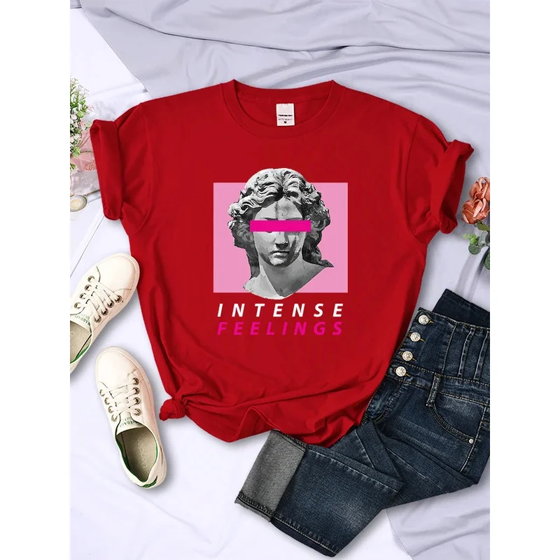 Intense Feelings Funny Hot Sale T-Shirts Women Fashion Casual Clothing Summer Breathable Tee Clothing Hip Hop Personality Tshirt