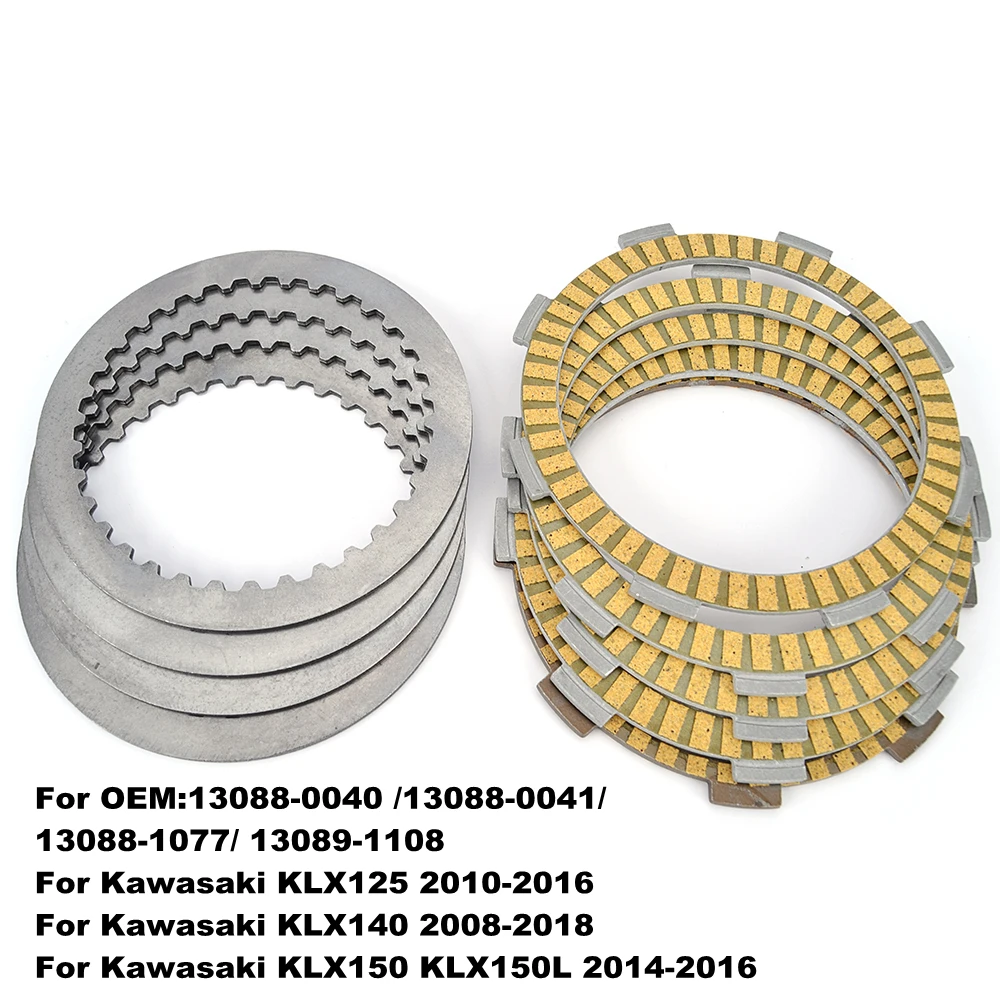 Clutch Friction Disc Plate Kit for Kawasaki KLX140 KLX125 KLX150 D-Tracker KLX150L KLX 140 125 13088-0040 13088-0041 13089-1108