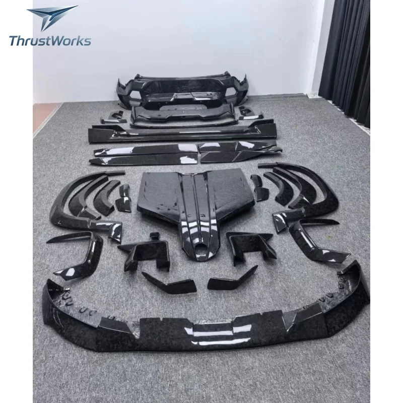 ThrustWorks Msy Style Dry Carbon Fiber Kit XM Front Lip Diffuser Spoiler Hood Wide Body KitDurle New