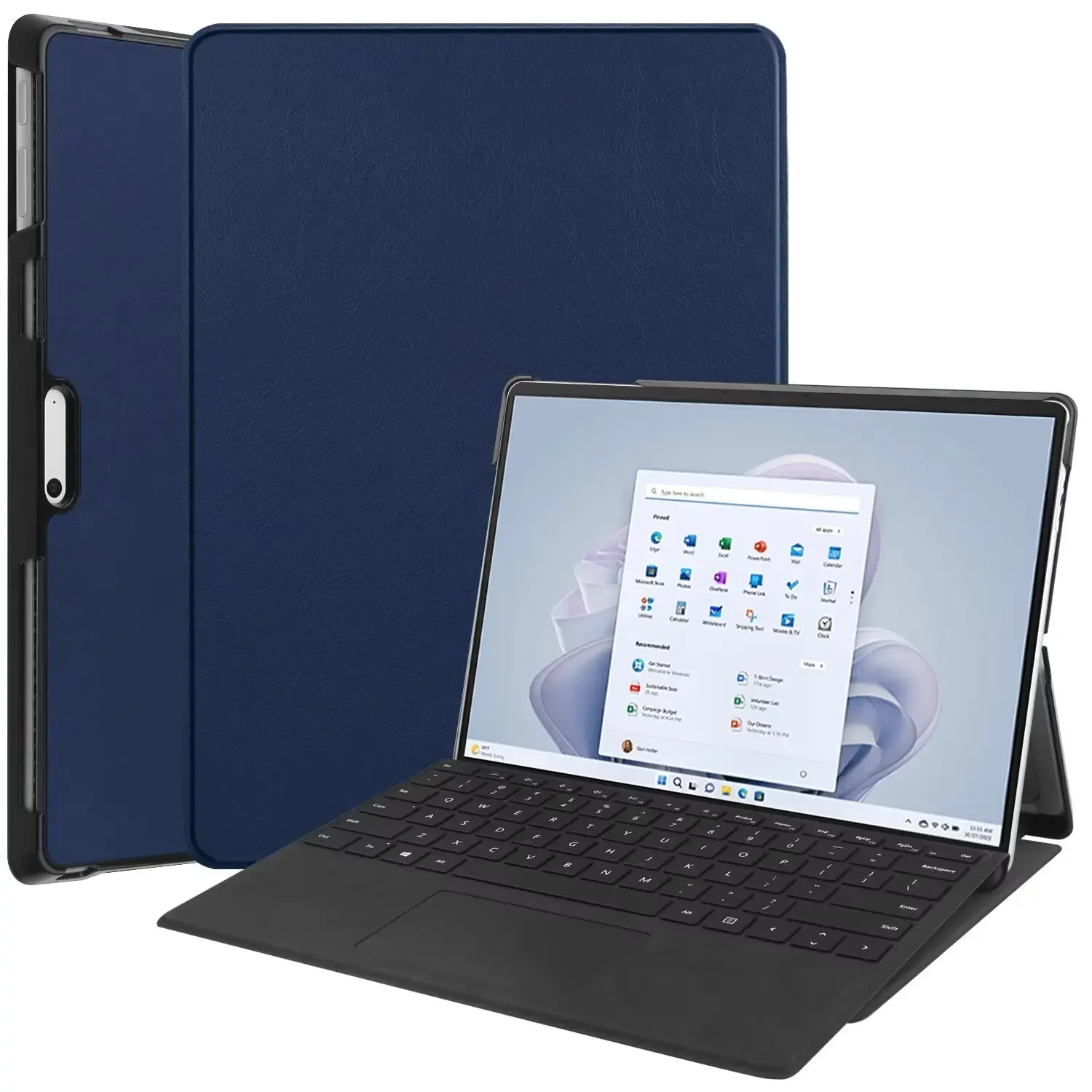 

For Microsoft Surface Pro 11/10/9 Tablet Case Folding Stand Pu Leather Protective Shell for Surface Pro 11 Case 13" 2024/2022