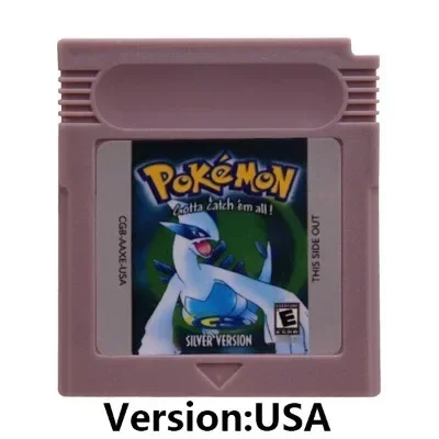 Pokemon Series GBC Game 16-Bit Video Game Cartridge Console Card Green Silver Yellow Red Blue Crystal Gold with Multi-language