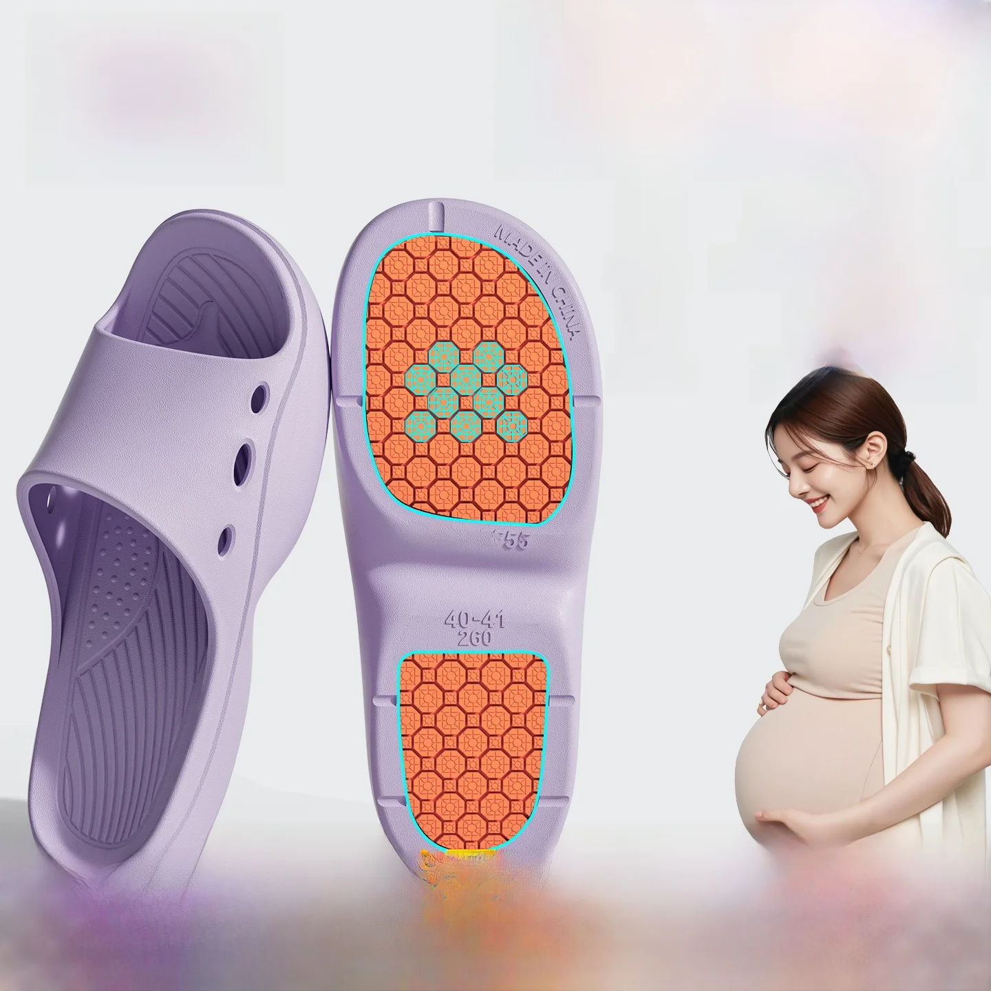 Non-Slip Bathroom Slippers for Women Elderly Special Home Indoor Shoes Summer Open-Toe PVC Material Supportive And Comfortable