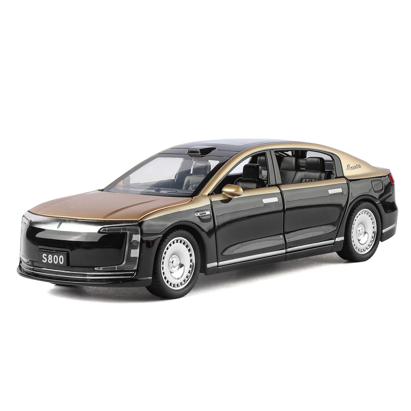 1:32 S800 NIEUWE ENERGIE Speelgoed Model Auto Legering Diecast Geluid Licht Deuren Geopend Trek Rubber Collectie Banden voor Kind Gift