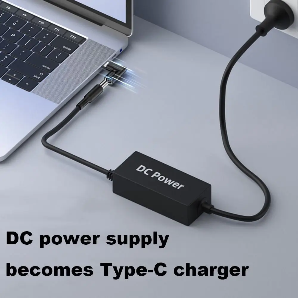 Konverter adaptor daya DC ke Tipe C PD 65W, konverter adaptor daya 5,5X2, 5 7,4X5, 0 Charger konektor USB C pengisi daya Laptop untuk Xiaomi/Samsung/Lenovo