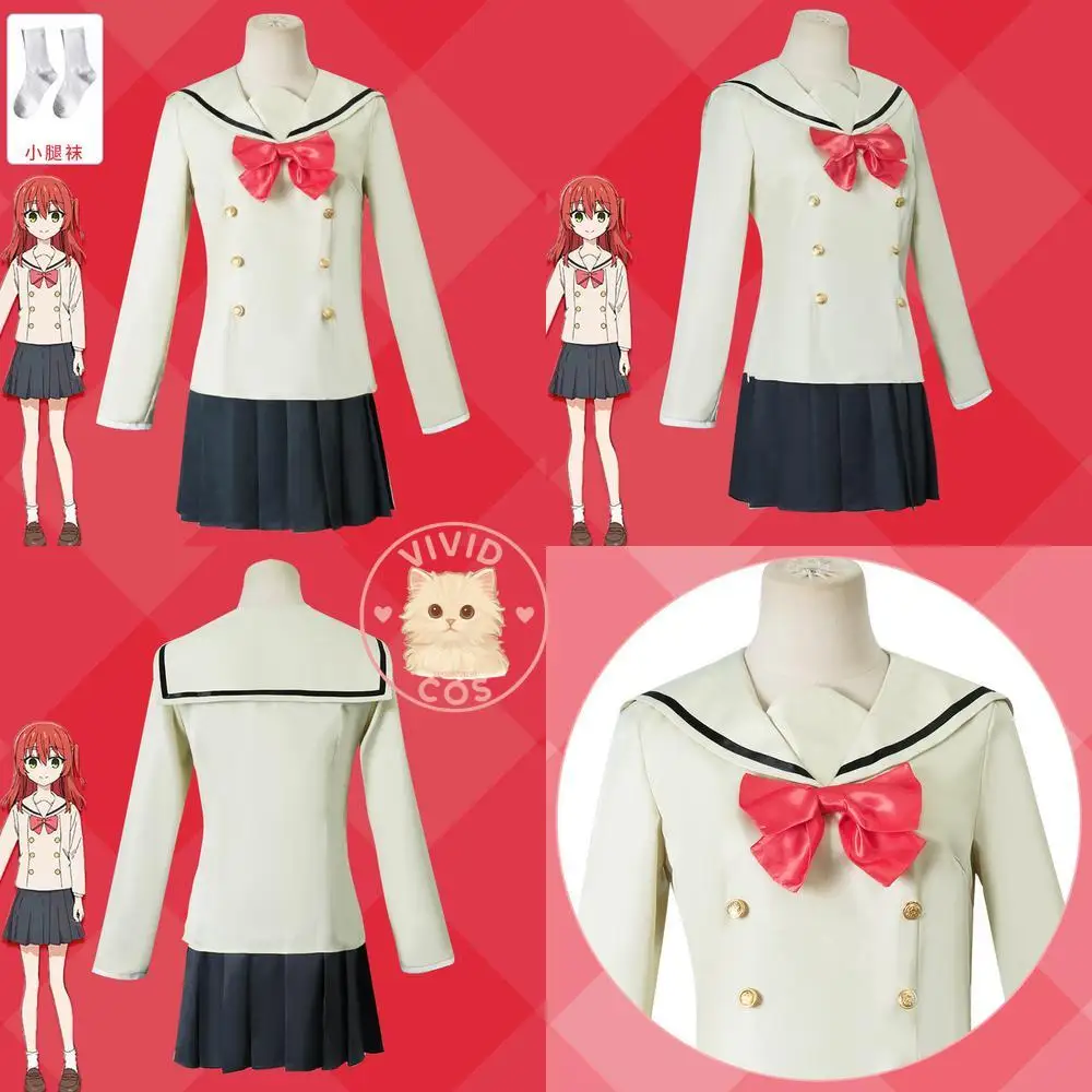 

Bocchi The Rock Cosplay Costume Anime Ikuyo Kita JK School Uniform Set Cute Role Play Women Wig for Comic Con Halloween Party