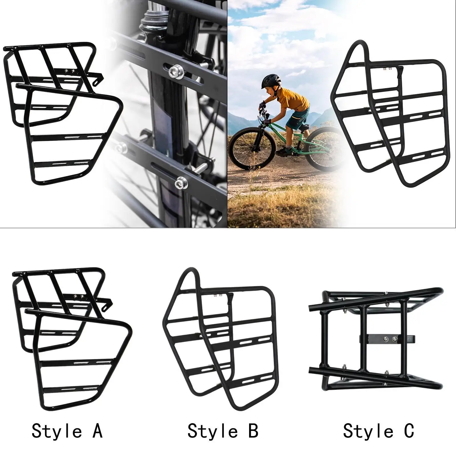 

Mountain Bike Front Rack Bicycle Front Fork Rack Easy to Install, Luggage Carrier Rack for Road Bike Outdoor Travel Riding