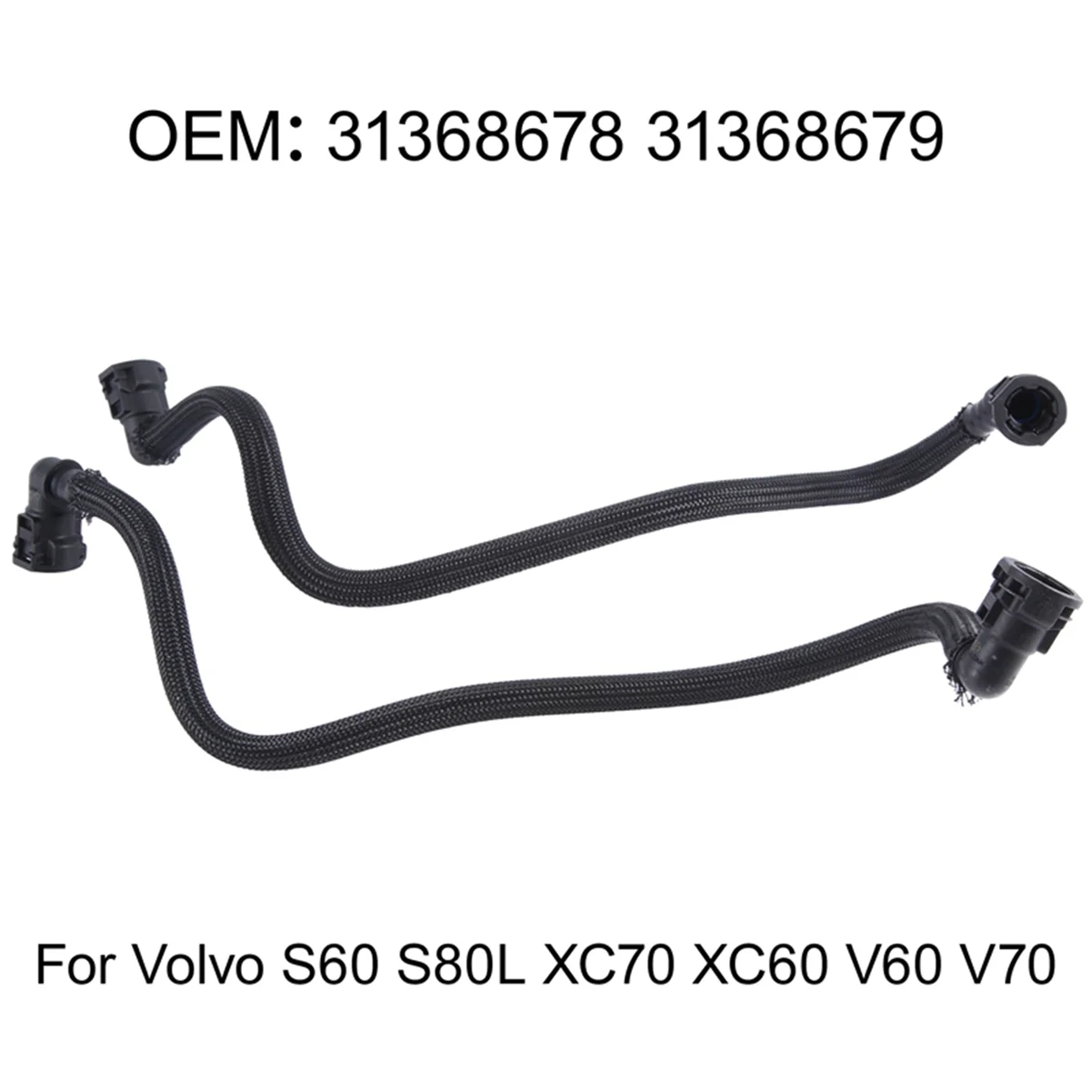 Tubulação de óleo da transmissão do carro, caixa da onda para Volvo S60, S80L, XC70, XC60, V60, V70, 31368678, 31368679, 1 par