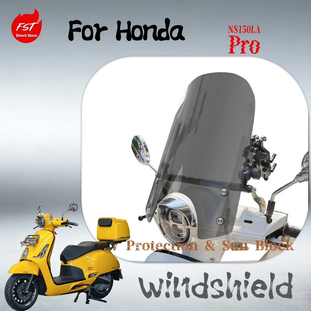 

Retro Windscreen for Honda NS150LA LA Scooter, High Clarity, Stable & Durable Modified Kit
